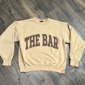 THE BAR sweatshirt Size Medium Tan & Brown